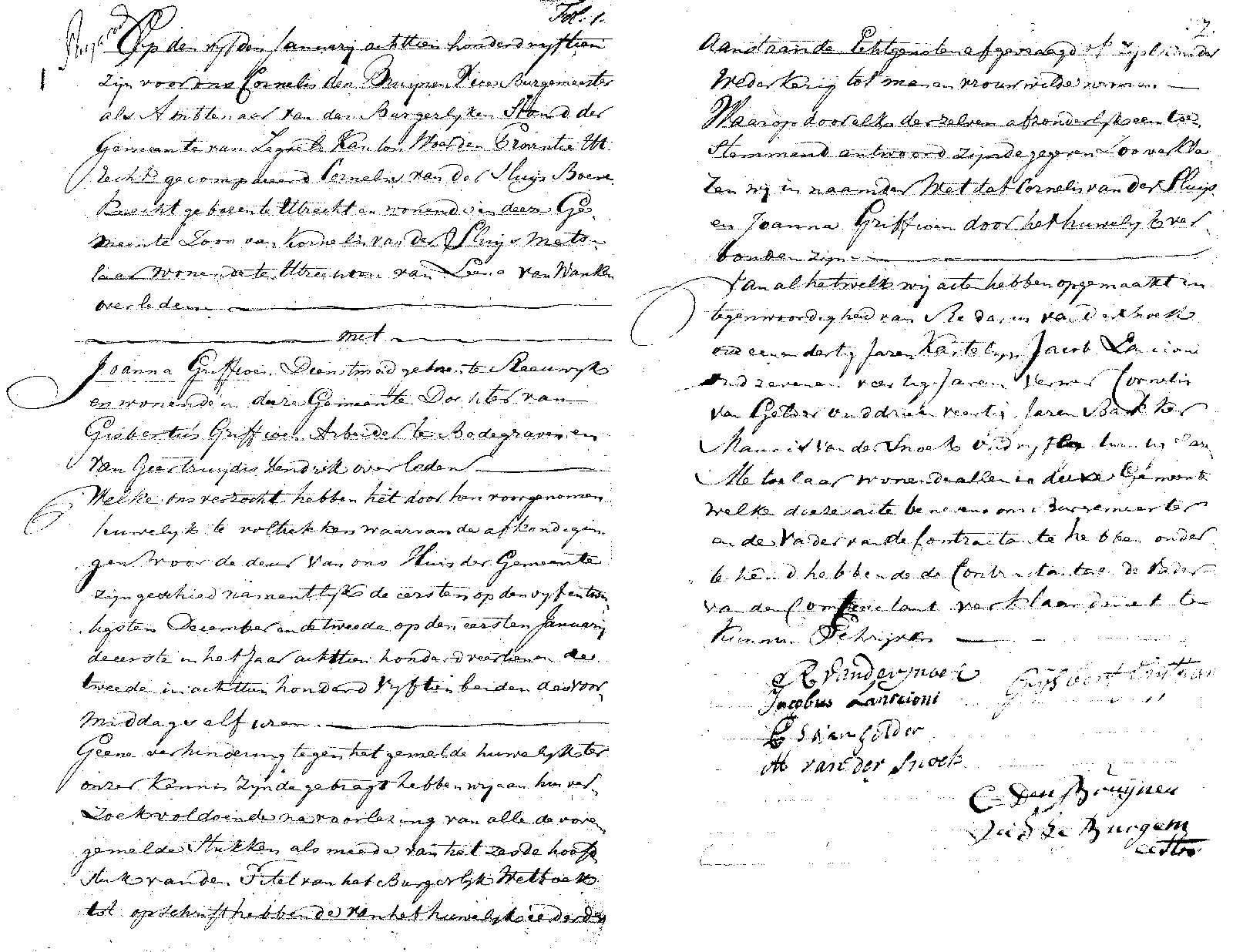 18150105 huw akte 1 Cornelis vd Sluijs - Joanna Griffioen